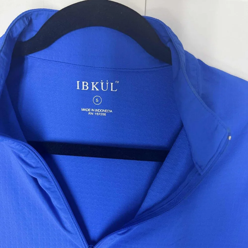 IBKUL Women Light Sweater Active Yoga Mesh long sleeve Blue SMALL - Picture 4 of 8